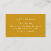 Nails Bold Typografie Mustard Business Card Visitenkarte (Rückseite)