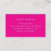 Nails Bold Typografy Hot Pink Business Card Visitenkarte (Rückseite)