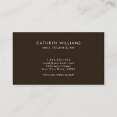 Nails Brown Animal Print Nail Techniker Visitenkarte (Rückseite)