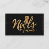 Nails by - Original Text-Logo Zeichnend Golden Visitenkarte (Vorderseite)