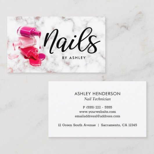 Nails Chic Marmor Visitenkarte (Vorne/Hinten)