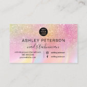 Nails Drehbuch rosa Regenbogen Glitzer schicker Ma Visitenkarte (Rückseite)