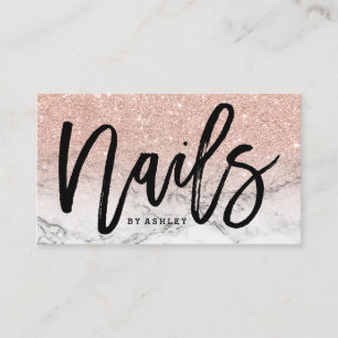 Nails Drehbuch Rose Gold Glitzer Marmor Visitenkarte