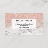 Nails Drehbuch Rose Gold Glitzer Marmor Visitenkarte (Rückseite)