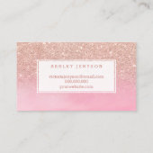 Nails Drehbuch Rose Gold Glitzer Rosa Aquarell Visitenkarte (Rückseite)