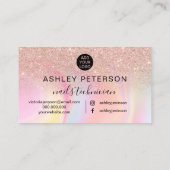 Nails Drehbuch Rose Gold Glitzer schicker Marmor Visitenkarte (Rückseite)