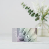 Nails Foto Image Template Calligraphy Signature Visitenkarte (Stehend Vorderseite)