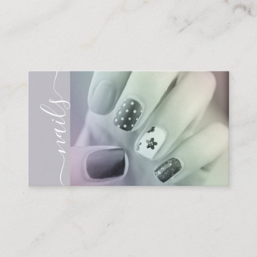 Nails Foto Image Template Calligraphy Signature Visitenkarte (Vorderseite)