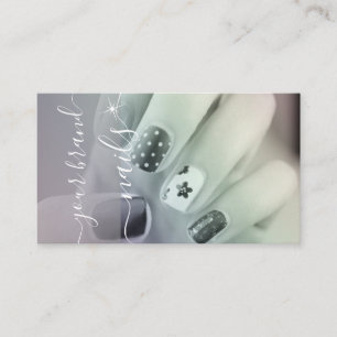 Nails Foto Template Kalligraphie Signature Elegant Visitenkarte
