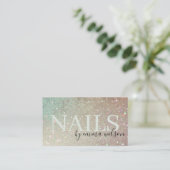 Nails Glitzer Green Pink Aqua Shiny Shimmer Visitenkarte (Stehend Vorderseite)
