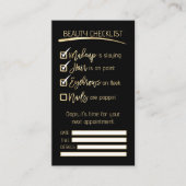 Nails Gold Black Beauty Checklist Business-Logo Terminkarte (Vorderseite)