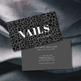 Nails Grauer Tier-Nageltechniker Visitenkarte