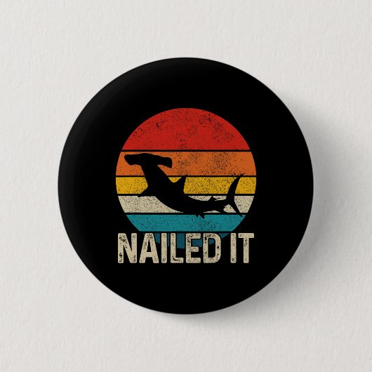 Nails Hammerhead Hai Vintag Funny Fishing G Button (Vorderseite)