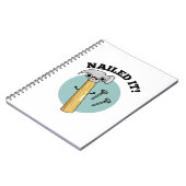 Nails It Funny Hammer Nail Puff Notizblock (Linke Seite)