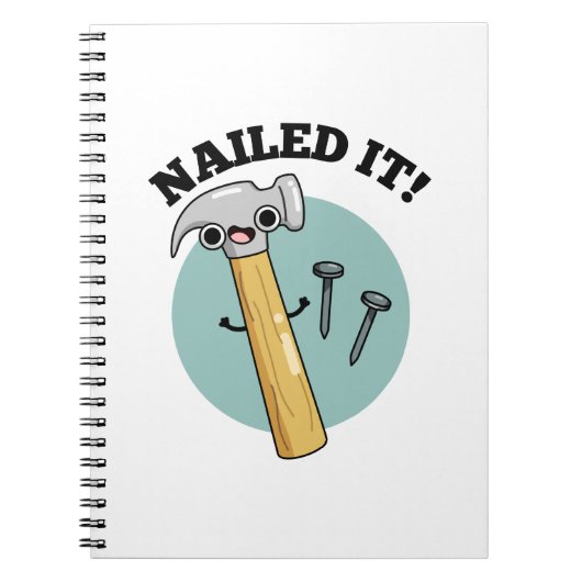 Nails It Funny Hammer Nail Puff Notizblock (Vorderseite)