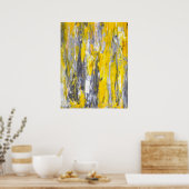 'Nails It' Graues und Gelbes Abstrakt Art Poster (Küche)