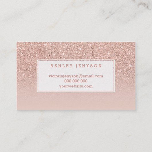 Nails Künstler modernen Typografie rot Rose Gold Visitenkarte (Rückseite)