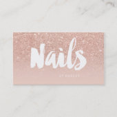Nails Künstler modernen Typografie rot Rose Gold Visitenkarte (Vorderseite)
