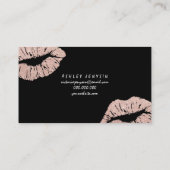 Nails Künstler Rose Gold Glitzer Lips Typografie Visitenkarte (Rückseite)