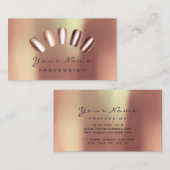 Nails Künstlerisches Kupferhandschuh Rose Manicure Visitenkarte (Vorne/Hinten)