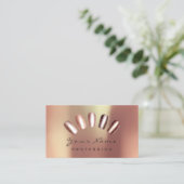 Nails Künstlerisches Kupferhandschuh Rose Manicure Visitenkarte (Stehend Vorderseite)