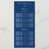 Nails Lashes Foto Logo QR Wax Makeup Preise Marine Menükarte (Rückseite)