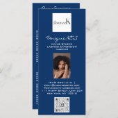 Nails Lashes Foto Logo QR Wax Makeup Preise Marine Menükarte (Vorne/Hinten)