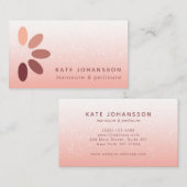 Nails Logo Modern Peach Manicurist Pedicurist Visitenkarte (Vorne/Hinten)