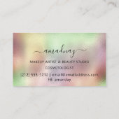 Nails Makeup Artist Holograph Manicure Tropfen Visitenkarte (Rückseite)