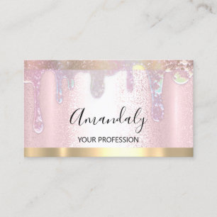 Nails Makeup Artist Lash Logo Rosa Tropfen Visitenkarte