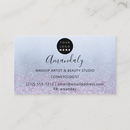 Nails Makeup Artist Lash Logo Tropfen Blau Visitenkarte (Rückseite)