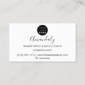 Nails Makeup Artist Lash Logo Tropfen Weiß Visitenkarte (Rückseite)