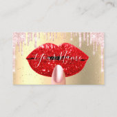 Nails Makeup Artist Pink Tropfens Kiss Lips Red VI Visitenkarte (Vorderseite)