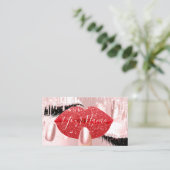 Nails Makeup Artist Red Kiss Lip Lash QRCODE Logo Visitenkarte (Stehend Vorderseite)