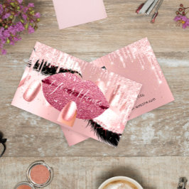 Nails Makeup Artist Rose Kiss Lip Lash QRCODE Logo Visitenkarte