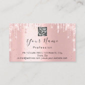 Nails Makeup Artist Rose Kiss Lip Lash QRCODE Logo Visitenkarte (Rückseite)