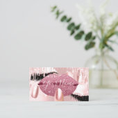 Nails Makeup Artist Rose Kiss Lip Lash QRCODE Logo Visitenkarte (Stehend Vorderseite)