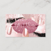Nails Makeup Artist Rose Kiss Lip Lash QRCODE Logo Visitenkarte (Vorderseite)