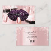 Nails Makeup Artist Rose Lila Kiss Lips Rose Visitenkarte (Vorne/Hinten)