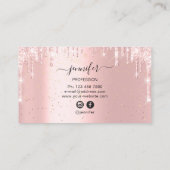 Nails Makeup Artist Rose Roter Kiss Lips Pink Lash Visitenkarte (Rückseite)