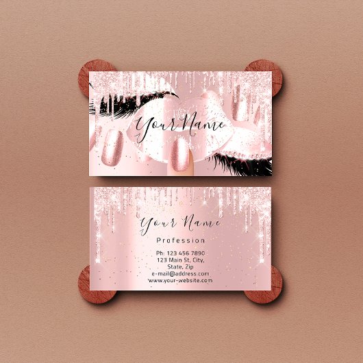 Nails Makeup Artist Rose Tropfen Kiss Lips Pink La Visitenkarte