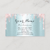 Nails Makeup Artist Rose Tropfen Rose Pink Blue Visitenkarte (Rückseite)