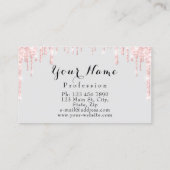 Nails Makeup Artist Rose Tropfens Grau Pink Kiss Visitenkarte (Rückseite)