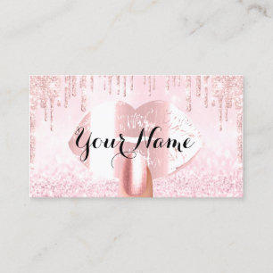 Nails Makeup Artist Rose Tropfens Lipa Glitzer Pin Visitenkarte