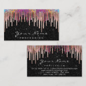 Nails Makeup Künstler Holograph Rose Black Visitenkarte (Vorne/Hinten)