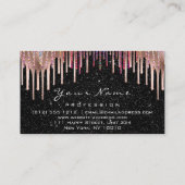 Nails Makeup Künstler Holograph Rose Black Visitenkarte (Rückseite)