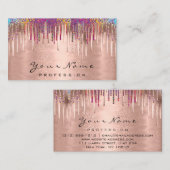 Nails Makeup Künstler Holograph Rose Gold Visitenkarte (Vorne/Hinten)