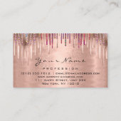 Nails Makeup Künstler Holograph Rose Gold Visitenkarte (Rückseite)