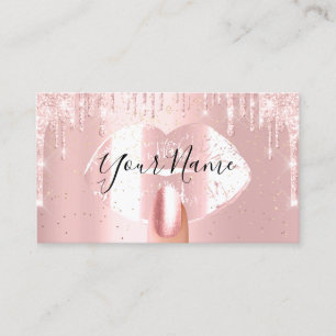 Nails Makeup Rose Tropfen Kiss Lips Confetti Visitenkarte