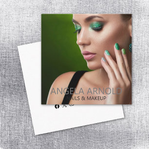 Nails Makeup Specialist Beauty Salon Quadratische Visitenkarte